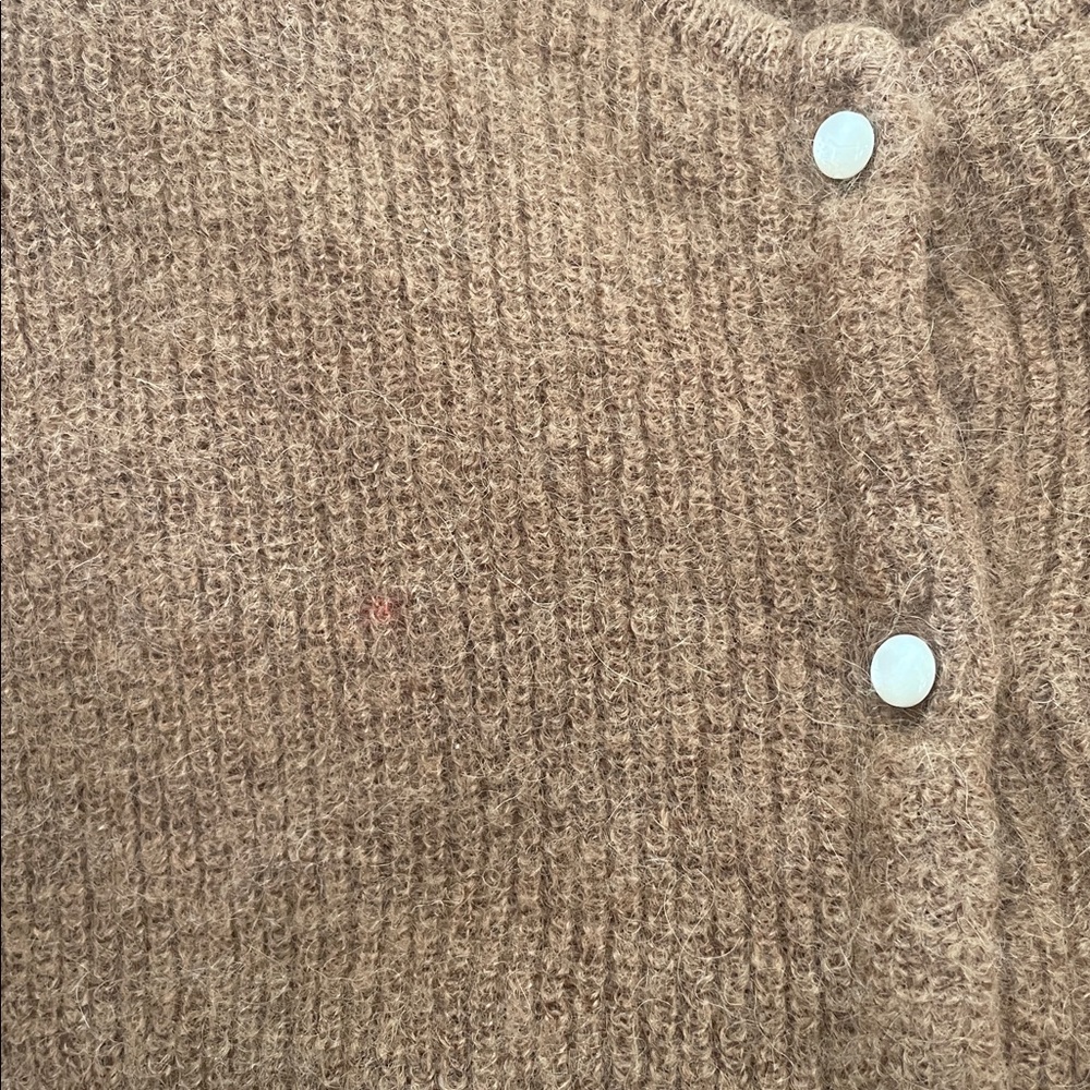 Sezane Gaspard Mohair Cardigan in Camel - Picture 8 of 8